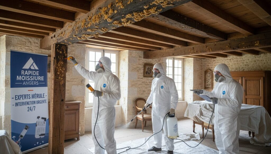entreprise spécialisée à angers pour intervenir rapidement et efficacement contre la mérule. protection et traitement durable de votre habitation.