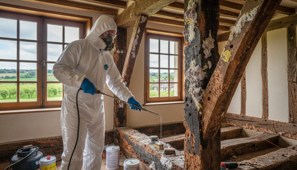 expert en traitement de la mérule dans le calvados, offrant des solutions efficaces pour éliminer ce champignon et protéger votre habitat contre les dégâts d'humidité et de bois pourri.